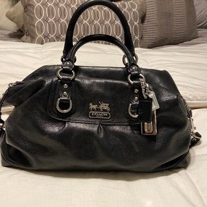 Authentic Black leather coach Dr/tote bag